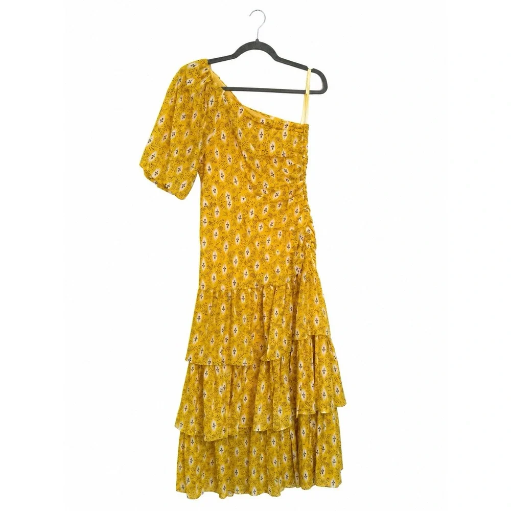 Veronica Beard Virginia Dress Size 0 Sun Multi Yellow Silk Cotton Maxi NWT